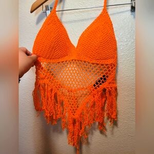 Orange Crochet Top